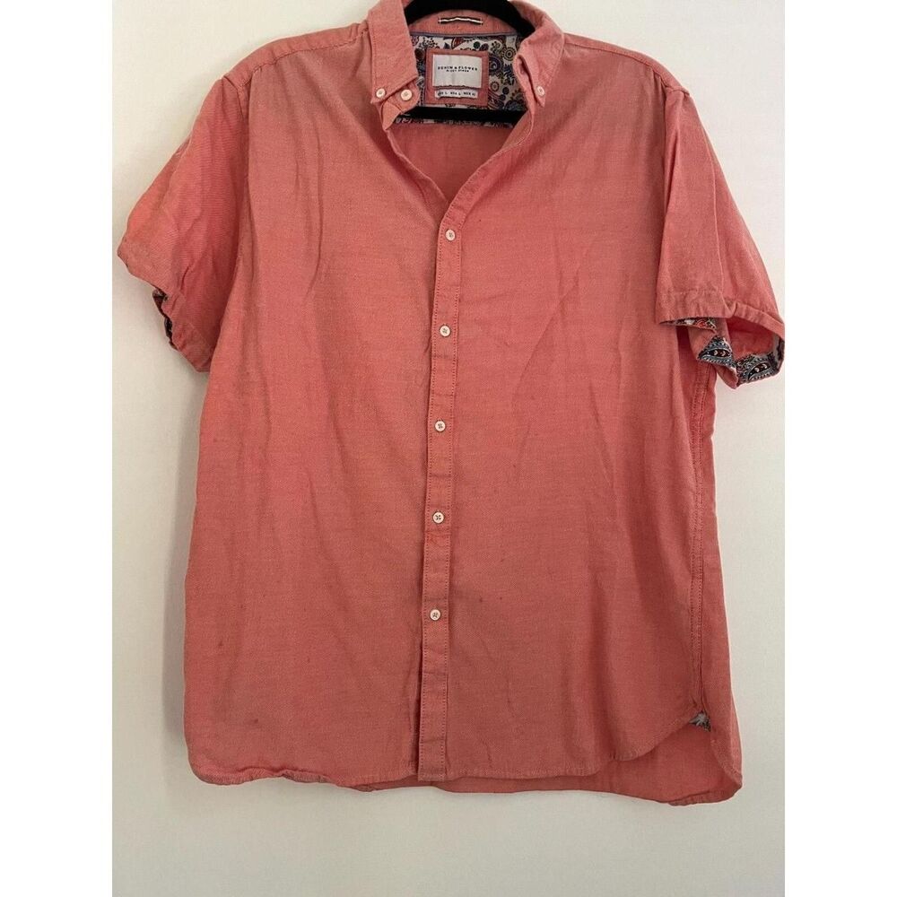 Denim-and-flower Men's Pink Shirt